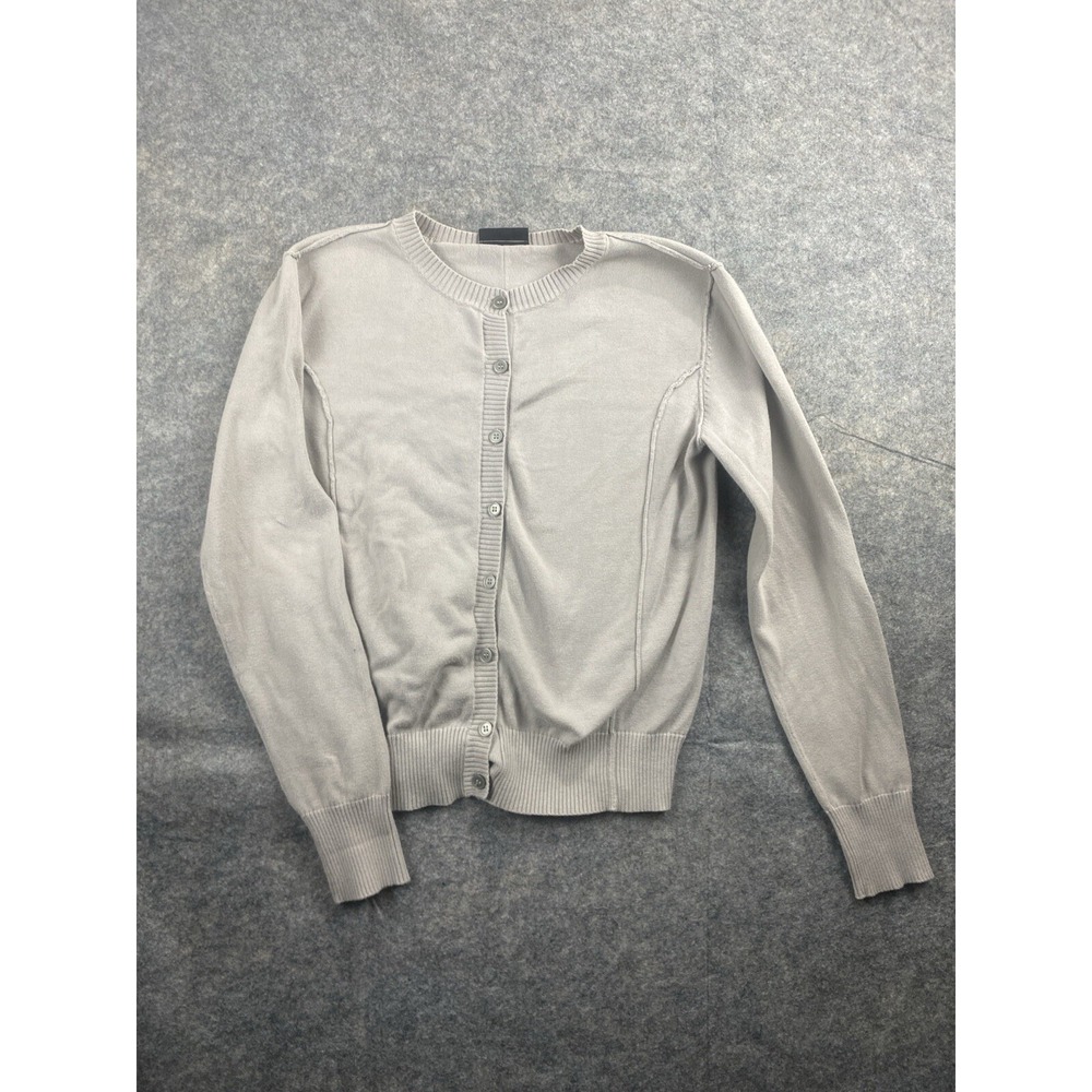 GoLite Size M Cardigan Button Front Sweater‎ Gray Womens Minimalist Layering SEE